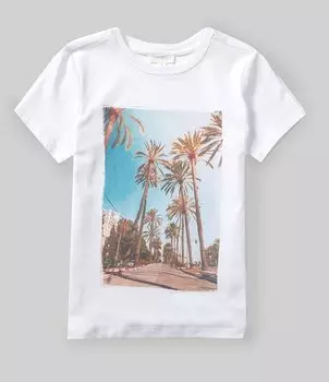 Футболка Scene&Heard Little Boys 2T-7 с короткими рукавами и ширмой для ладони, белый