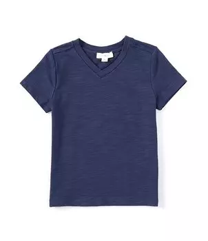 Футболка Scene&Heard Little Boys 2T-7 с короткими рукавами и v-образным вырезом, синий