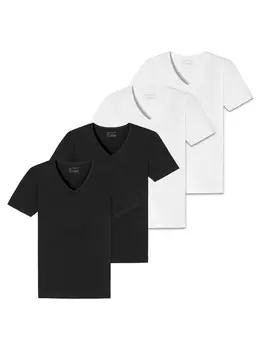 Футболка Schiesser 4er Pack, черный/белый