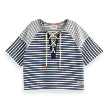 Футболка Scotch & Soda Lace Up Boxy, разноцветный