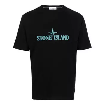 Футболка script t-shirt 'black' Stone Island, черный