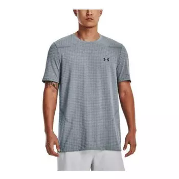 Футболка seamless grid t-shirt 'blue grey' Under Armour, синий
