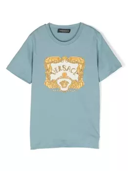 Футболка Seashell Baroque Versace Kids, синий