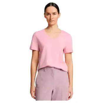 Футболка Selected My Essential short sleeve v neck, розовый