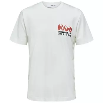 Футболка Selected Relaxed Joey Short Sleeve O Neck, белый