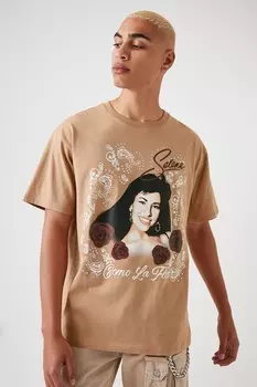 Футболка Selena со стразами Forever 21, серо-коричневый