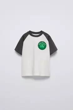 Футболка селтикс нба ZARA, экрю