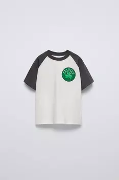 Футболка селтикс нба ZARA, экрю