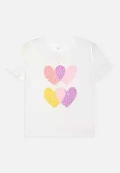 Футболка SEQUIN GRAPHIC TEE GIRLS GAP, кремовый