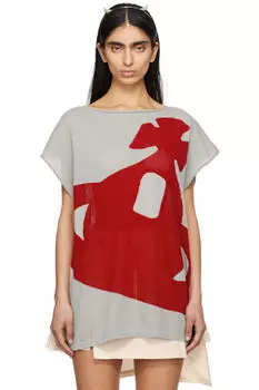 Футболка серая Intarsia Pixel Orb Beach Vivienne Westwood