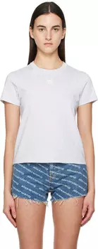 Футболка серая Puff Logo hrunken alexanderwang.t, Light heather grey
