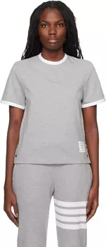 Футболка серая с нашивкой-логотипом RWB-Stripe Thom Browne