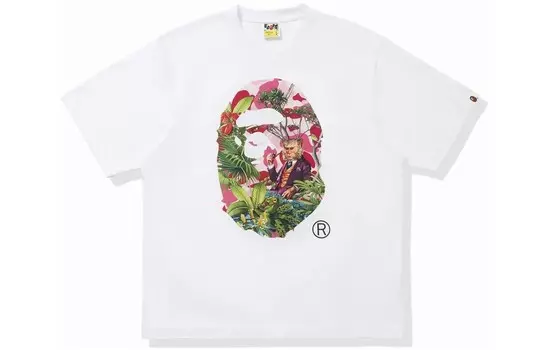 Футболка серии Ape Head унисекс A Bathing Ape, белый/синий
