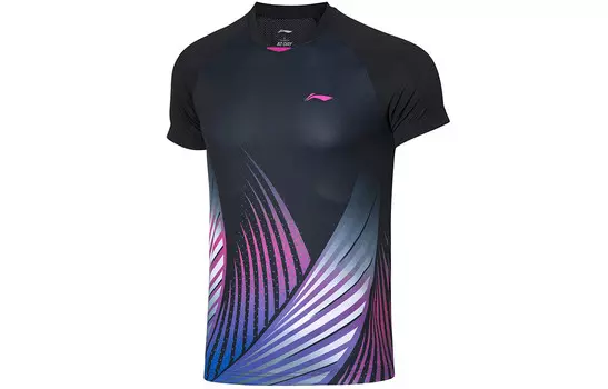 Футболка серии Badminton для мужчин, черная Lining, черный
