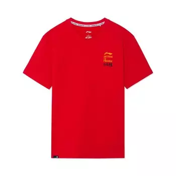 Футболка серии Badminton, мужская, вишнево-красная Lining, красный
