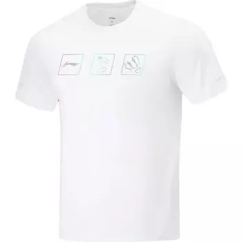 Футболка серии Badminton унисекс 99401 стандартная белая Lining, белый