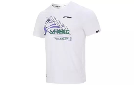 Футболка серии Badminton унисекс белая Lining, белый