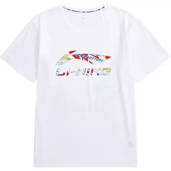 Футболка серии Badminton унисекс белая Lining, белый