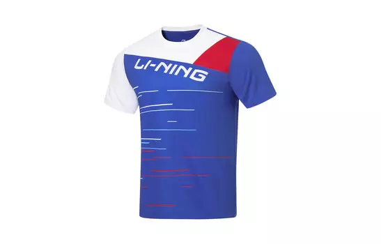 Футболка серии Badminton унисекс кристально-голубая Lining, голубой
