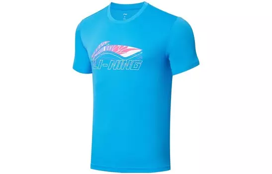 Футболка серии Badminton унисекс парусно-синяя Lining, синий