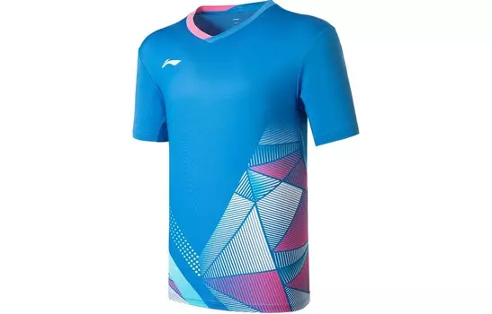 Футболка серии Badminton унисекс синяя Lining, синий