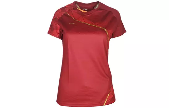 Футболка серии Badminton женская, темно-красная Lining