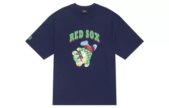 Футболка серии Frown Bear унисекс темно-синяя Mlb, темно-синий