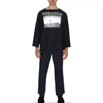 Футболка серии Gosha унисекс черная Yeezy, черный