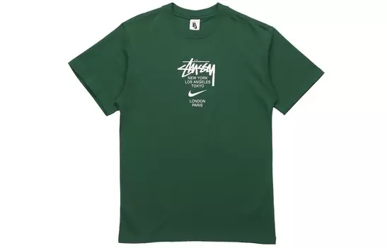 Футболка серии Nike X Nike Co-branded Series унисекс зеленая Stussy, зеленый