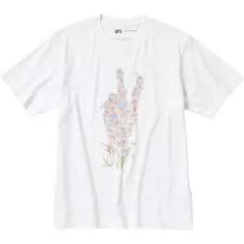 Футболка серии Peace For All унисекс белая Uniqlo, белый