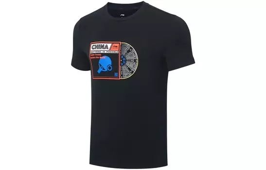 Футболка серии Table Tennis унисекс, черная Lining, черный