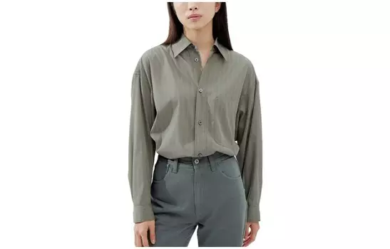 Футболка серии U FW23 женская оливковая Uniqlo