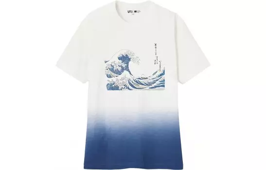 Футболка серии Ukiyo-e унисекс молочно-белая Uniqlo, слоновая кость