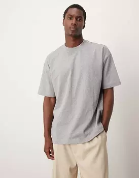 Футболка серого цвета премиум-класса ASOS DESIGN плотностью 300 г/м