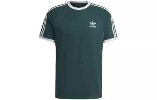 Футболка Shamrock Retro Stripes унисекс, цвет «минеральный зеленый» Adidas Originals, зеленый