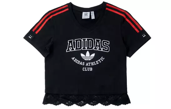 Футболка Shamrock Retro Stripes женская черная Adidas Originals