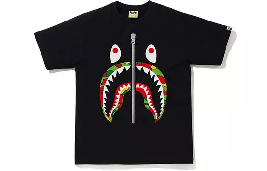 Футболка Shark Series для мужчин A Bathing Ape, черный/зеленый