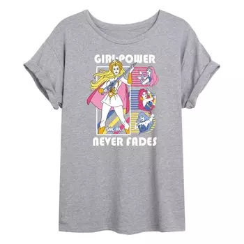 Футболка She-Ra Girl Power Never Fades для юниоров со струящимся рисунком Licensed Character, серый
