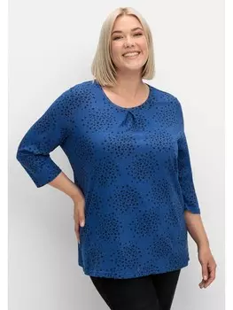 Футболка sheego 3/4-Arm-Shirt, цвет blau gemustert
