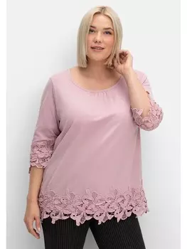Футболка sheego 3/4-Arm-Shirt, цвет mauve