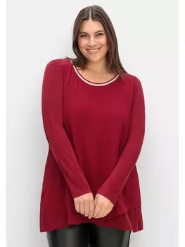 Футболка sheego Blusenshirt, цвет dunkelrot