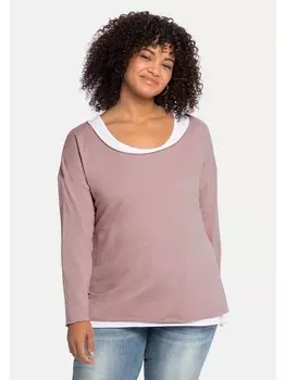 Футболка sheego by Joe Browns Langarm, цвет zartrosa