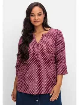 Футболка sheego, цвет bordeaux bedruckt