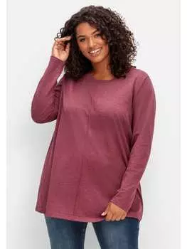 Футболка sheego, цвет brombeer meliert