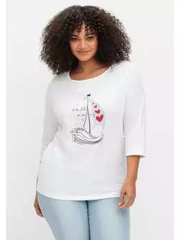 Футболка sheego, цвет ecru bedruckt