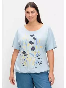 Футболка sheego, цвет hellblau gemustert