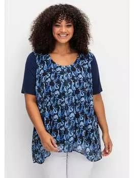 Футболка sheego, цвет marine gemustert