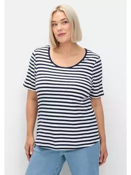 Футболка sheego, цвет marine-wei