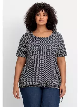 Футболка sheego, цвет nachtblau gemustert