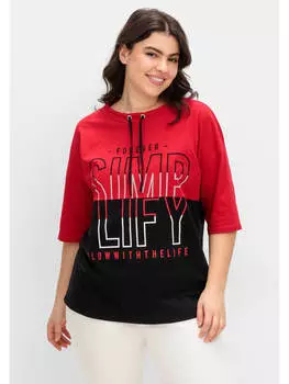 Футболка sheego, цвет rot gemustert